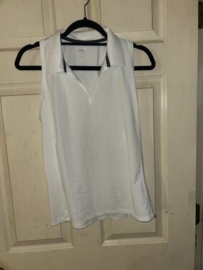 Baleaf White Sleeveless Zip Polo Tank golf shirt or athletic sz medium M